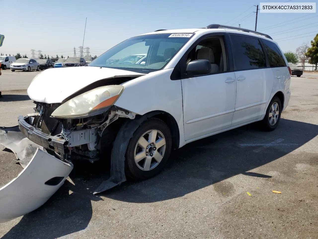 2010 Toyota Sienna Ce VIN: 5TDKK4CC7AS312833 Lot: 65062614