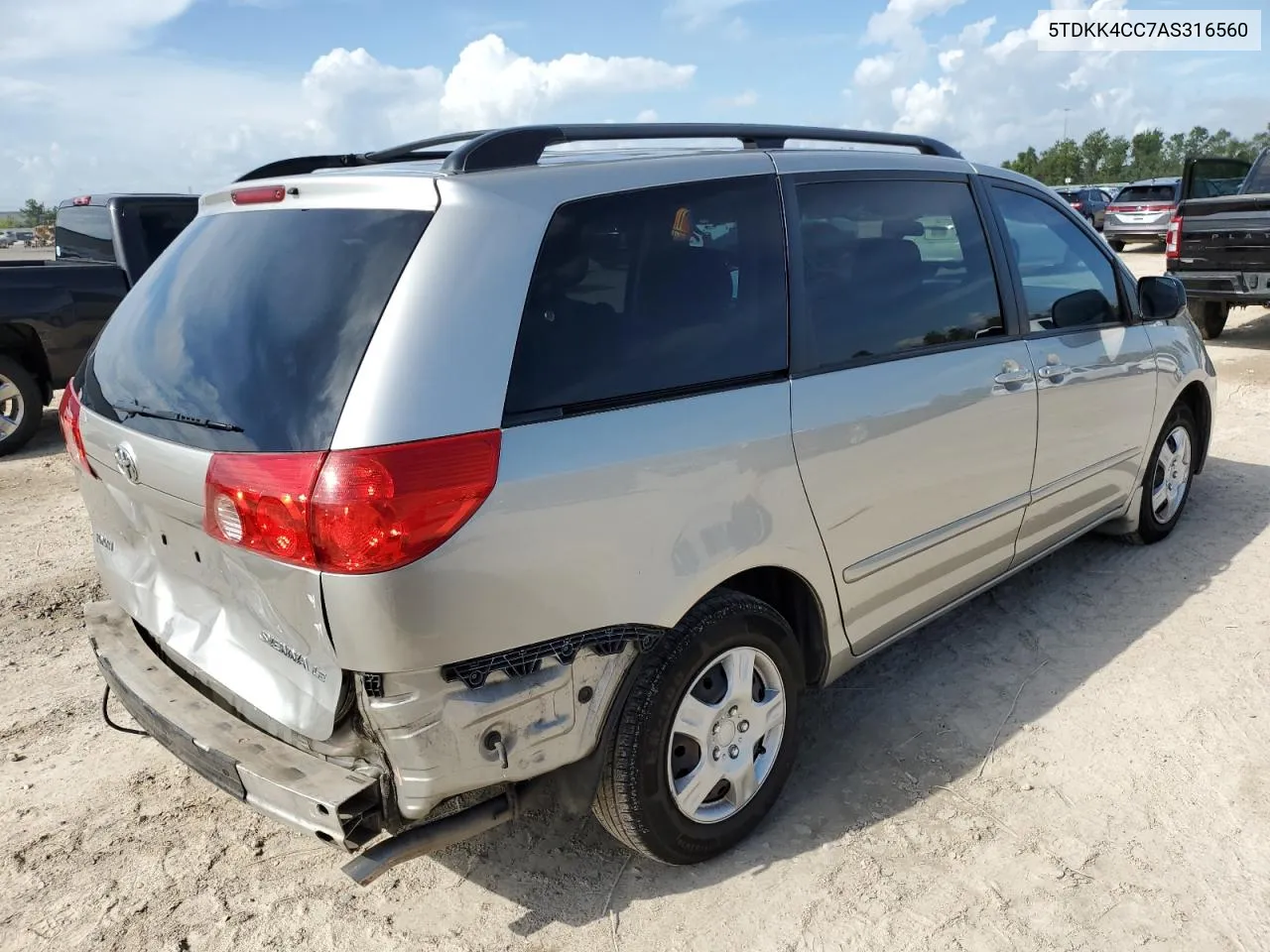 2010 Toyota Sienna Ce VIN: 5TDKK4CC7AS316560 Lot: 68682874