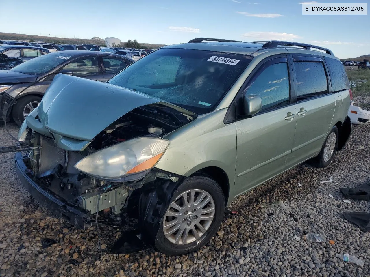 2010 Toyota Sienna Xle VIN: 5TDYK4CC8AS312706 Lot: 68749594