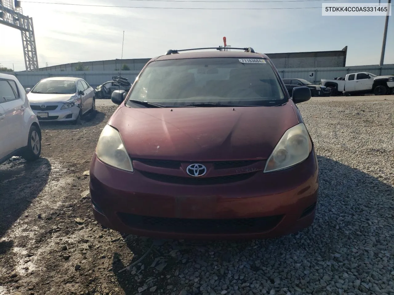 5TDKK4CC0AS331465 2010 Toyota Sienna Ce