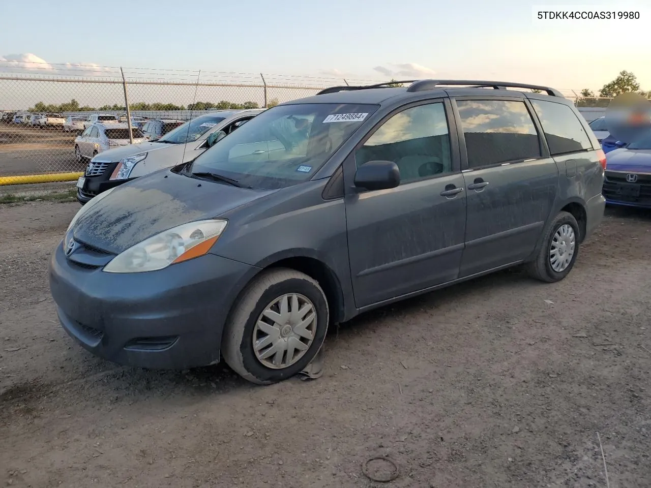 2010 Toyota Sienna Ce VIN: 5TDKK4CC0AS319980 Lot: 71249884