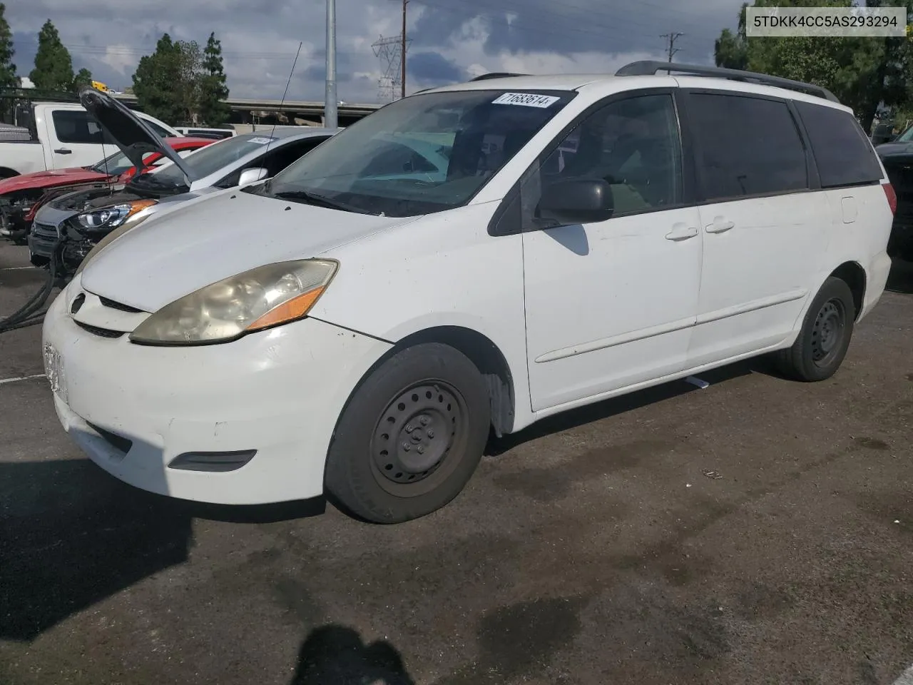 2010 Toyota Sienna Ce VIN: 5TDKK4CC5AS293294 Lot: 71683614