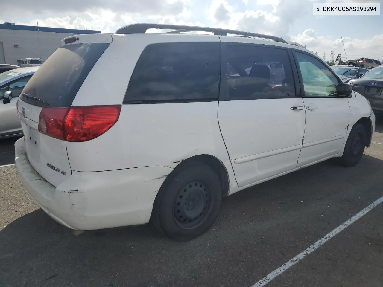 2010 Toyota Sienna Ce VIN: 5TDKK4CC5AS293294 Lot: 71683614