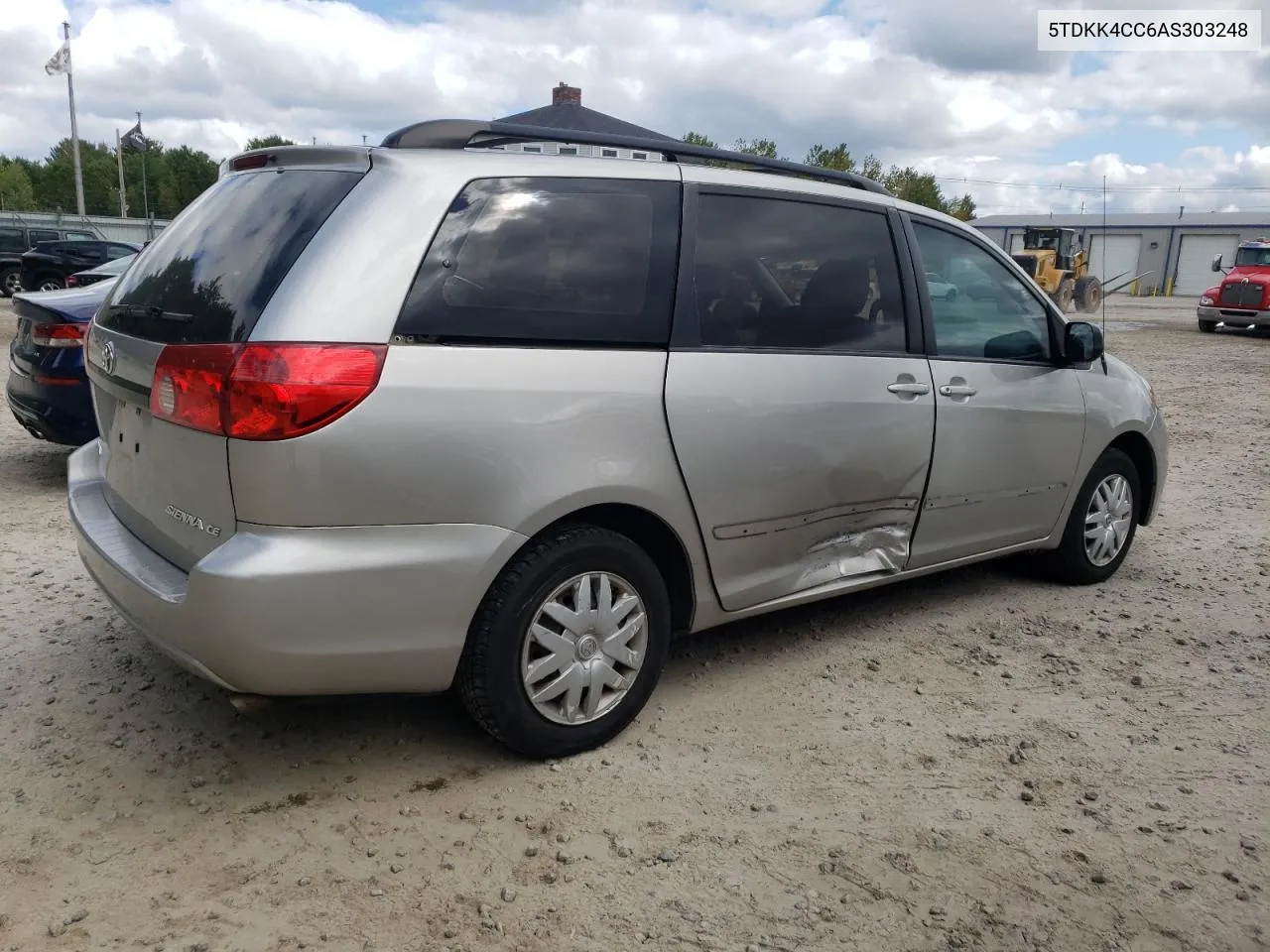 2010 Toyota Sienna Ce VIN: 5TDKK4CC6AS303248 Lot: 72074714