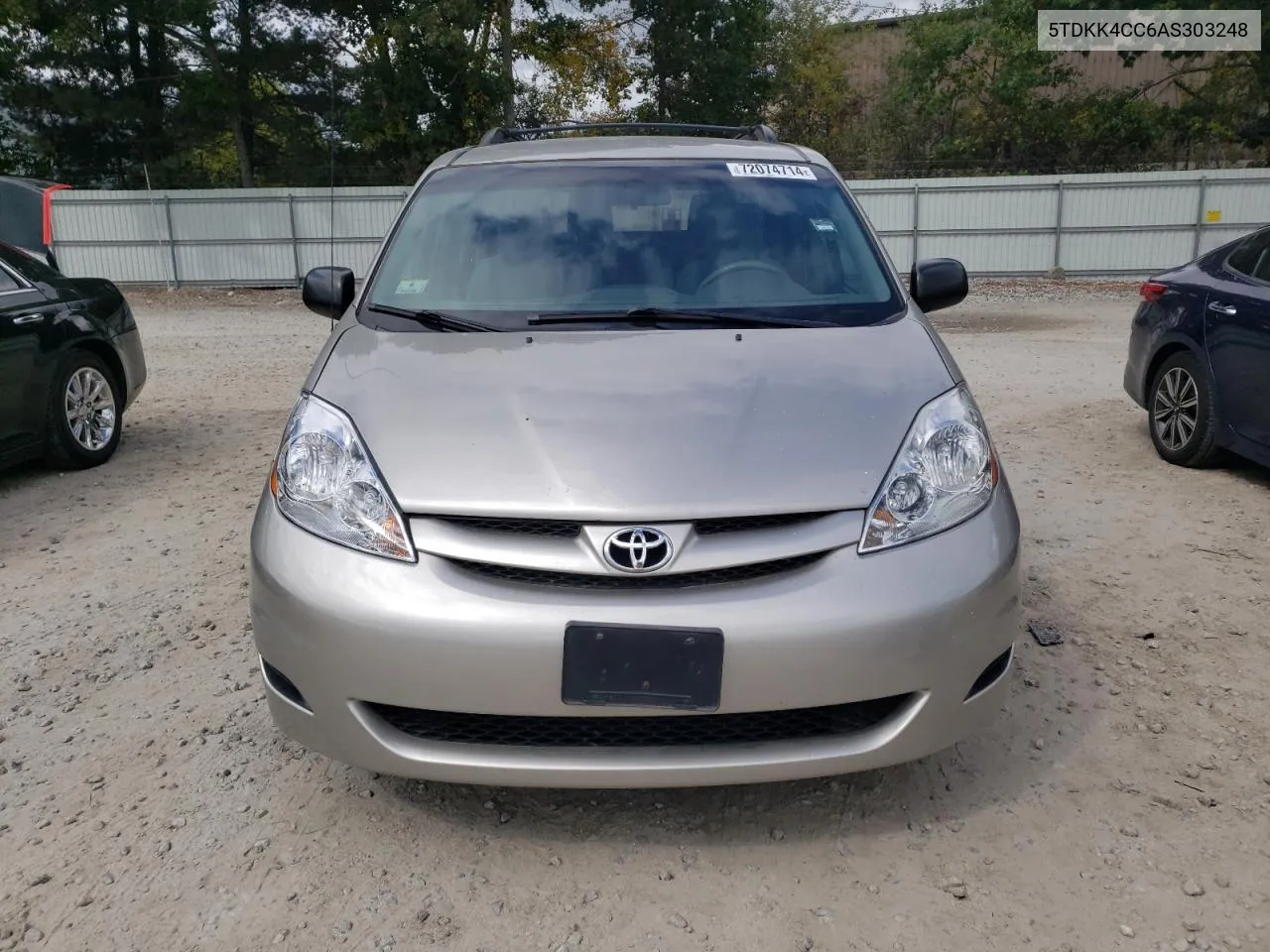 2010 Toyota Sienna Ce VIN: 5TDKK4CC6AS303248 Lot: 72074714