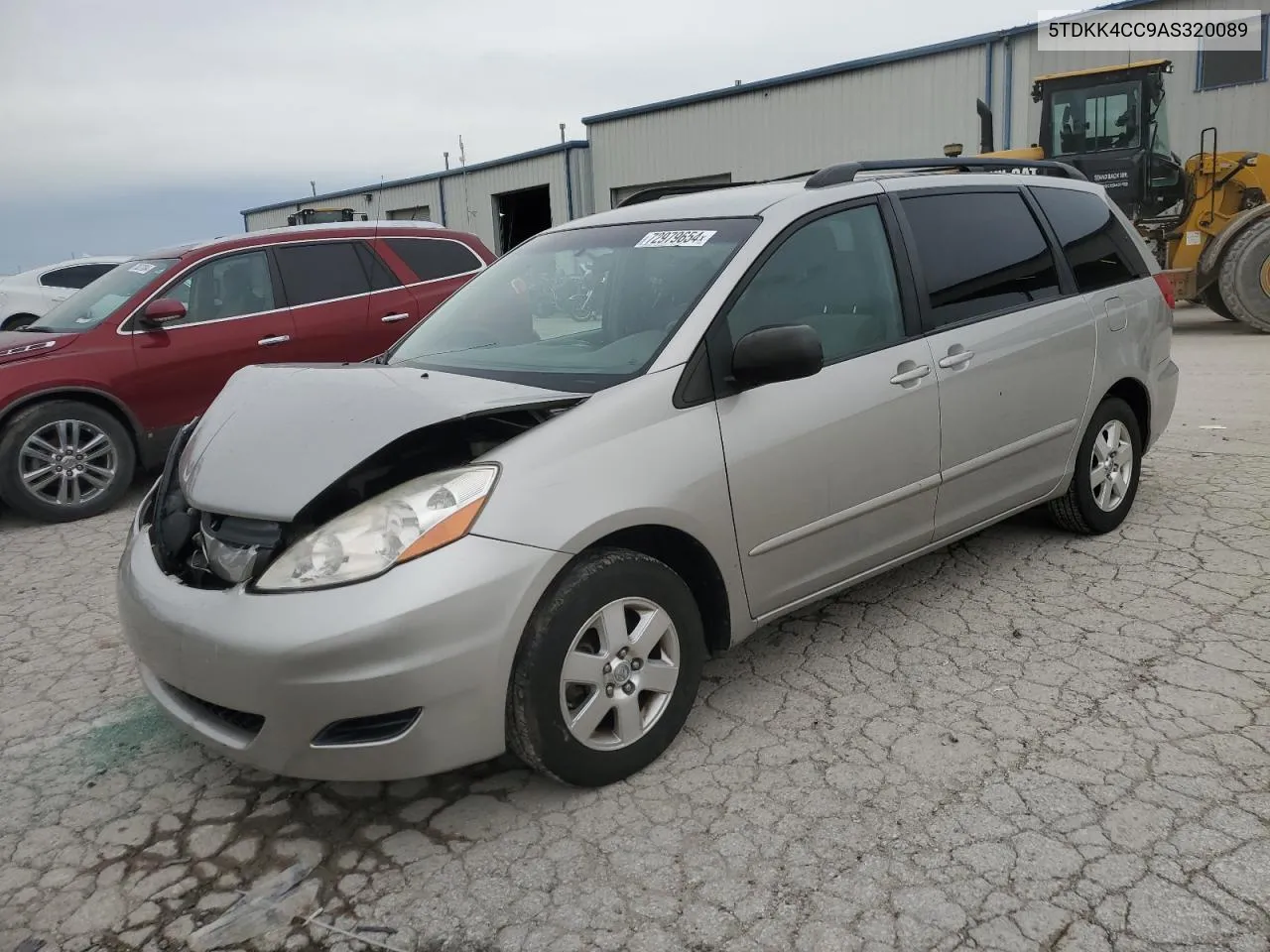 2010 Toyota Sienna Ce VIN: 5TDKK4CC9AS320089 Lot: 72979654