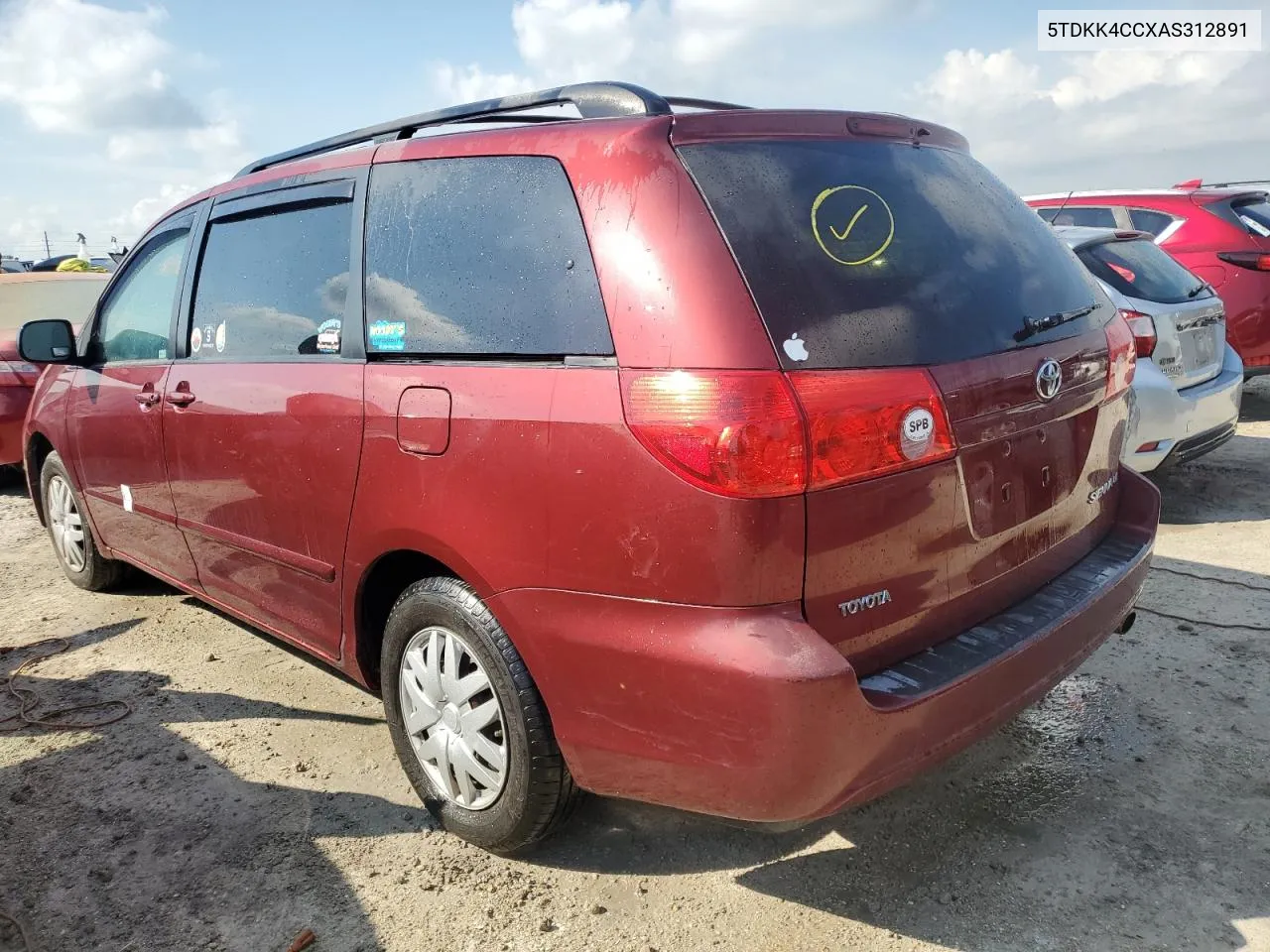 2010 Toyota Sienna Ce VIN: 5TDKK4CCXAS312891 Lot: 74669304