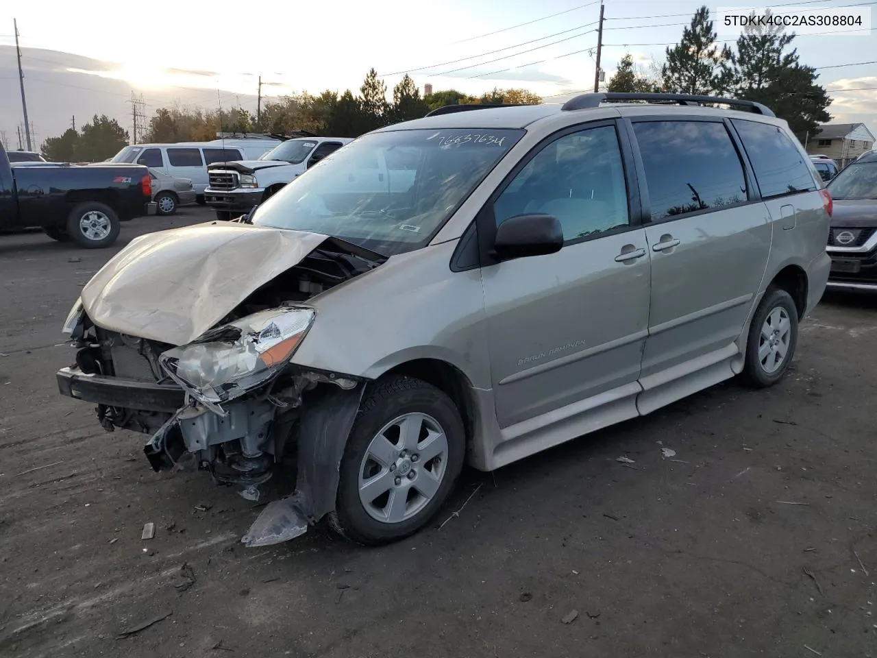 2010 Toyota Sienna Ce VIN: 5TDKK4CC2AS308804 Lot: 76837634