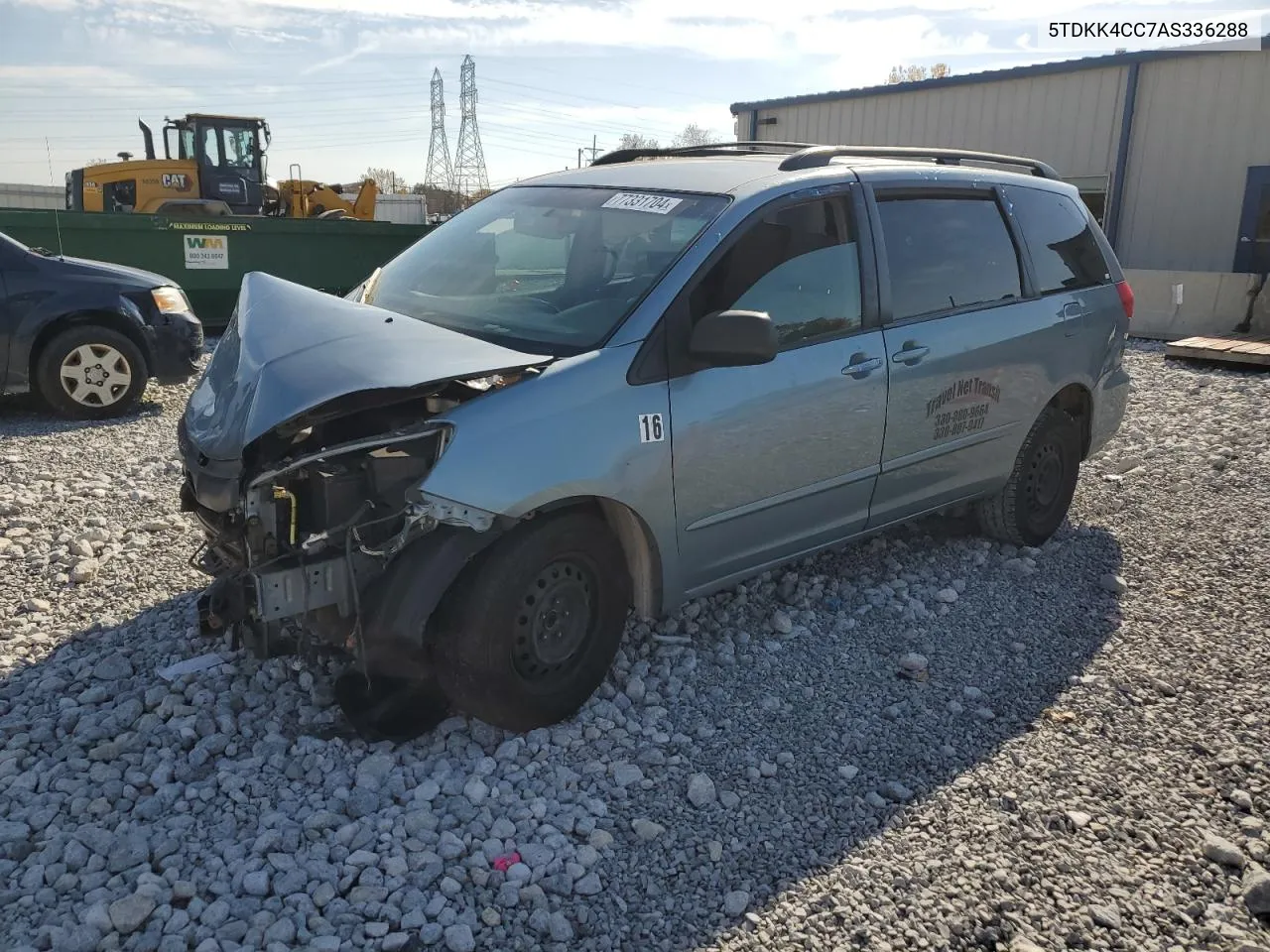 2010 Toyota Sienna Ce VIN: 5TDKK4CC7AS336288 Lot: 77331704