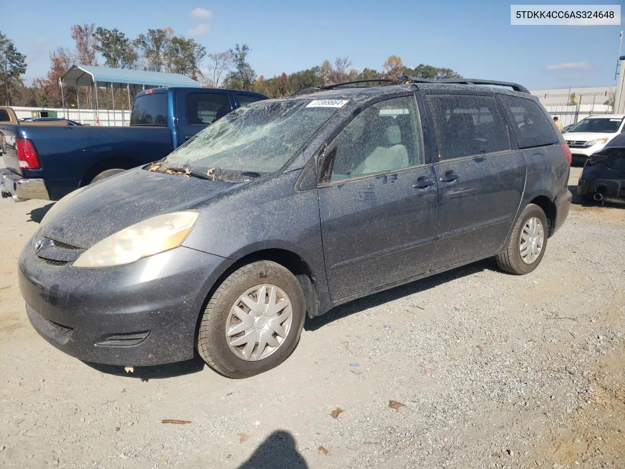 2010 Toyota Sienna Ce VIN: 5TDKK4CC6AS324648 Lot: 77369864