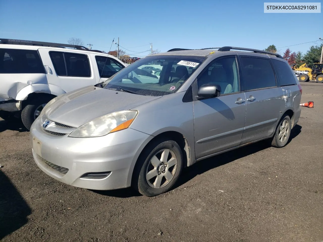 2010 Toyota Sienna Ce VIN: 5TDKK4CC0AS291081 Lot: 77786114