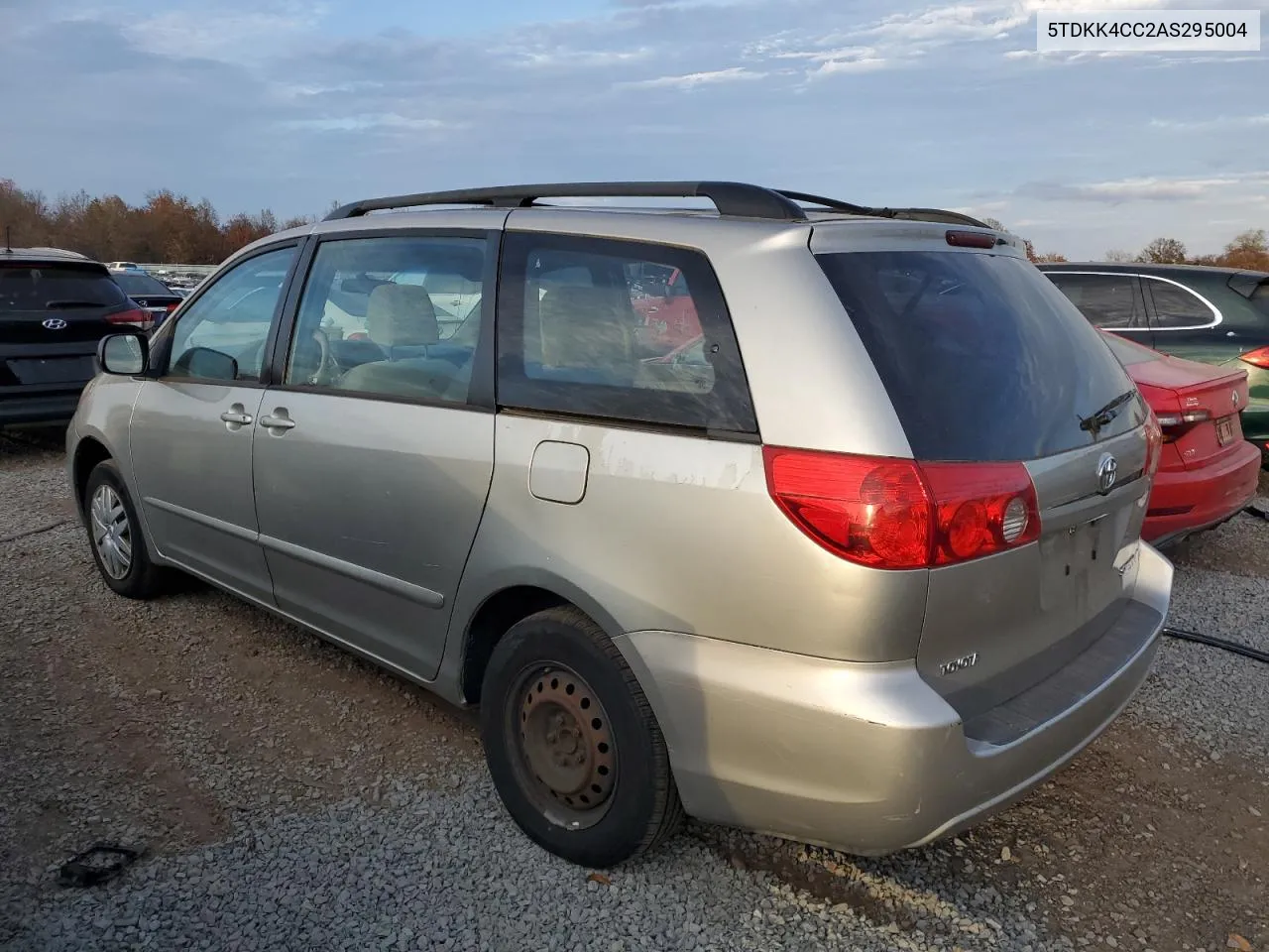 2010 Toyota Sienna Ce VIN: 5TDKK4CC2AS295004 Lot: 79317374