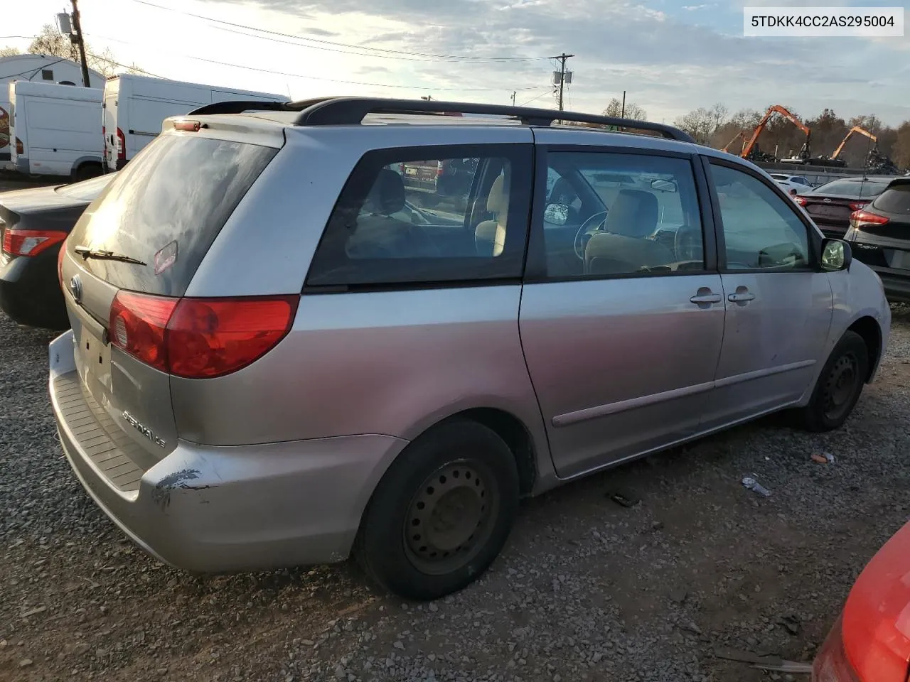 2010 Toyota Sienna Ce VIN: 5TDKK4CC2AS295004 Lot: 79317374