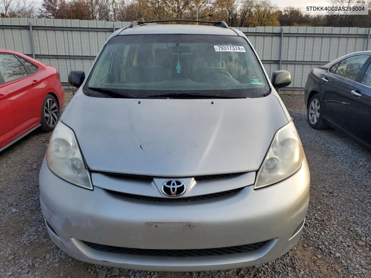 2010 Toyota Sienna Ce VIN: 5TDKK4CC2AS295004 Lot: 79317374