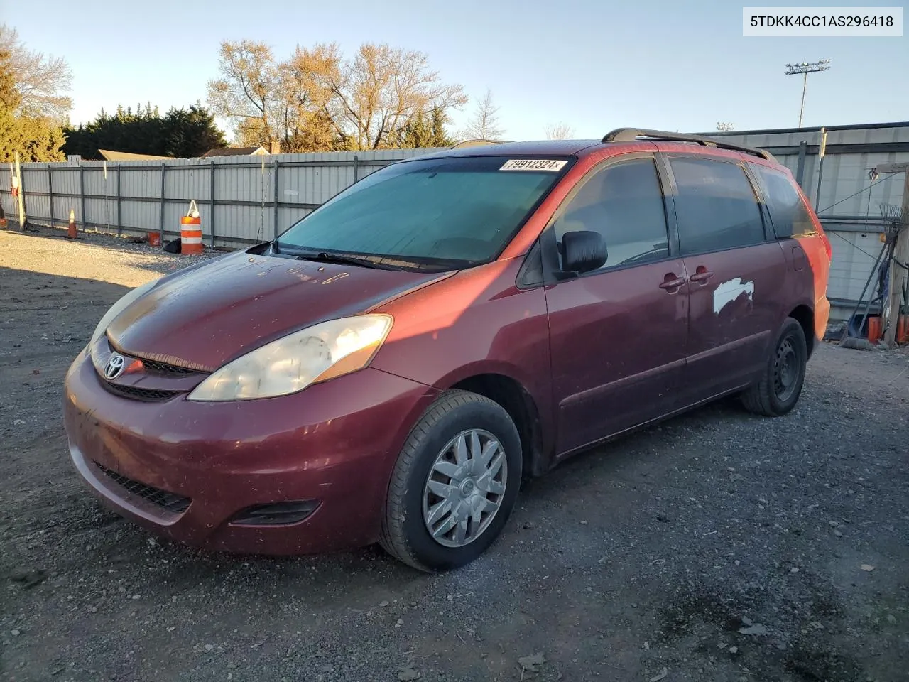 2010 Toyota Sienna Ce VIN: 5TDKK4CC1AS296418 Lot: 79912324