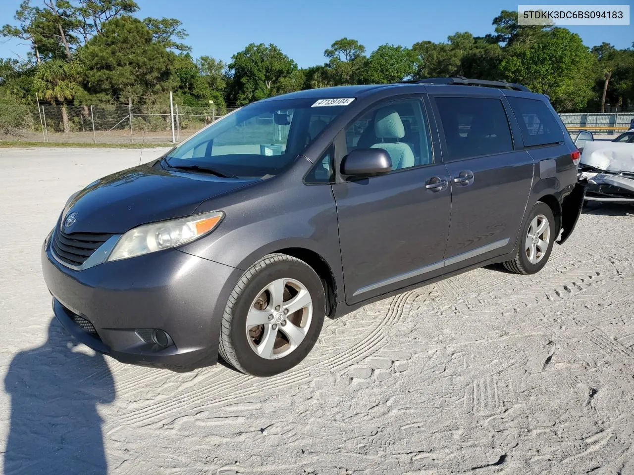 2011 Toyota Sienna Le VIN: 5TDKK3DC6BS094183 Lot: 47139104