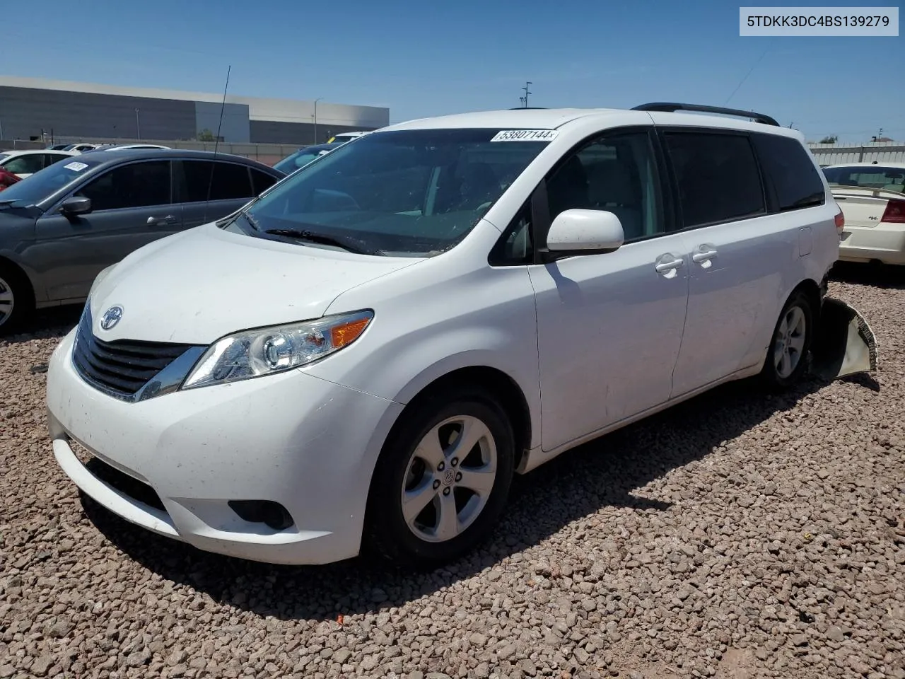 2011 Toyota Sienna Le VIN: 5TDKK3DC4BS139279 Lot: 53807144