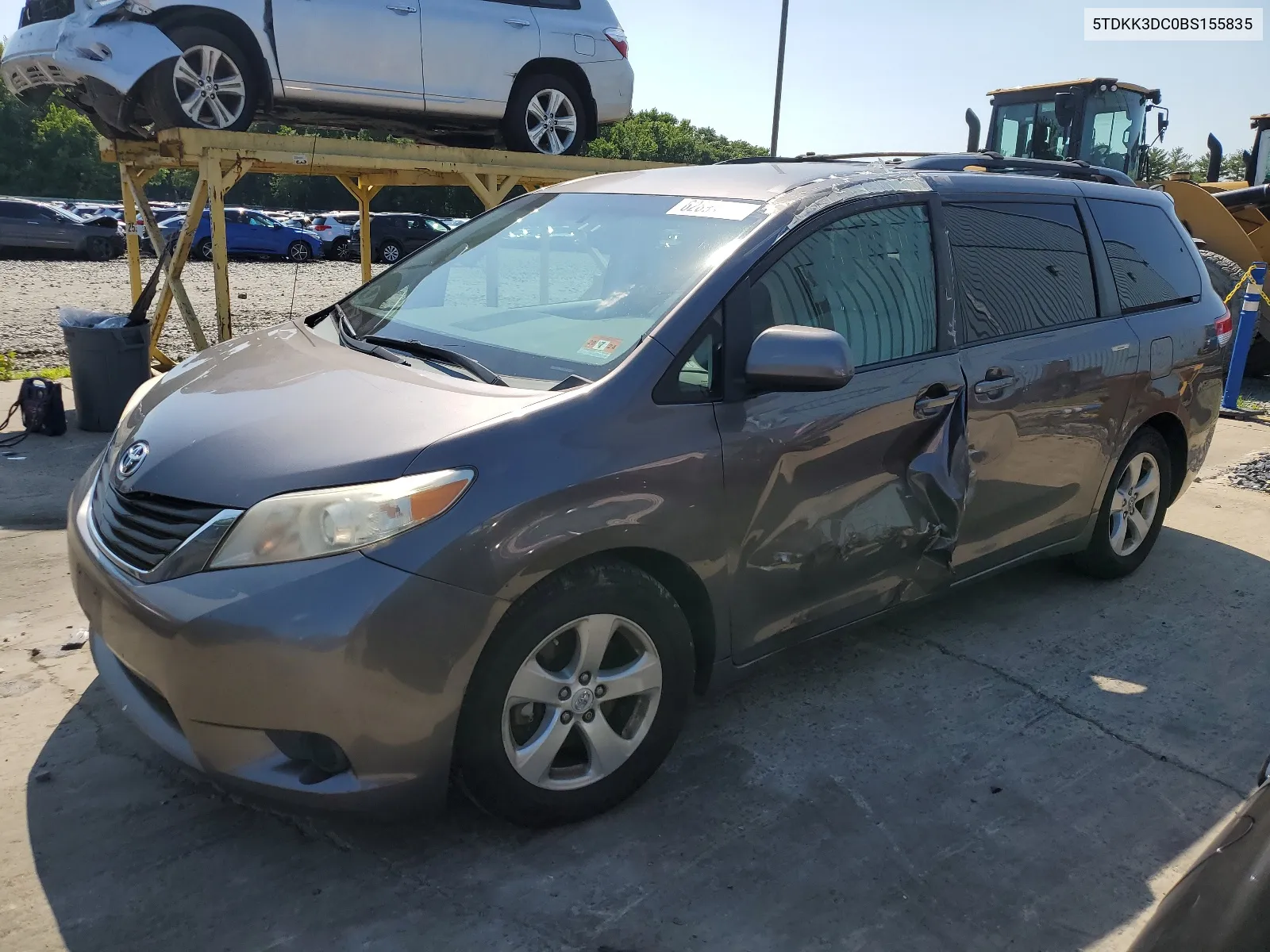 2011 Toyota Sienna Le VIN: 5TDKK3DC0BS155835 Lot: 62894724