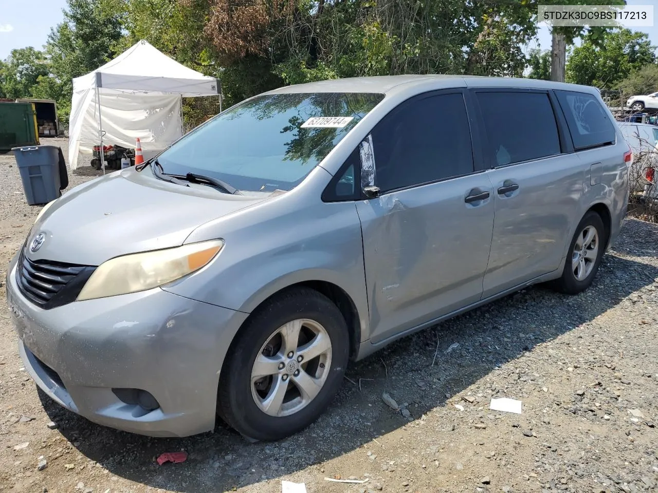 2011 Toyota Sienna VIN: 5TDZK3DC9BS117213 Lot: 63709744