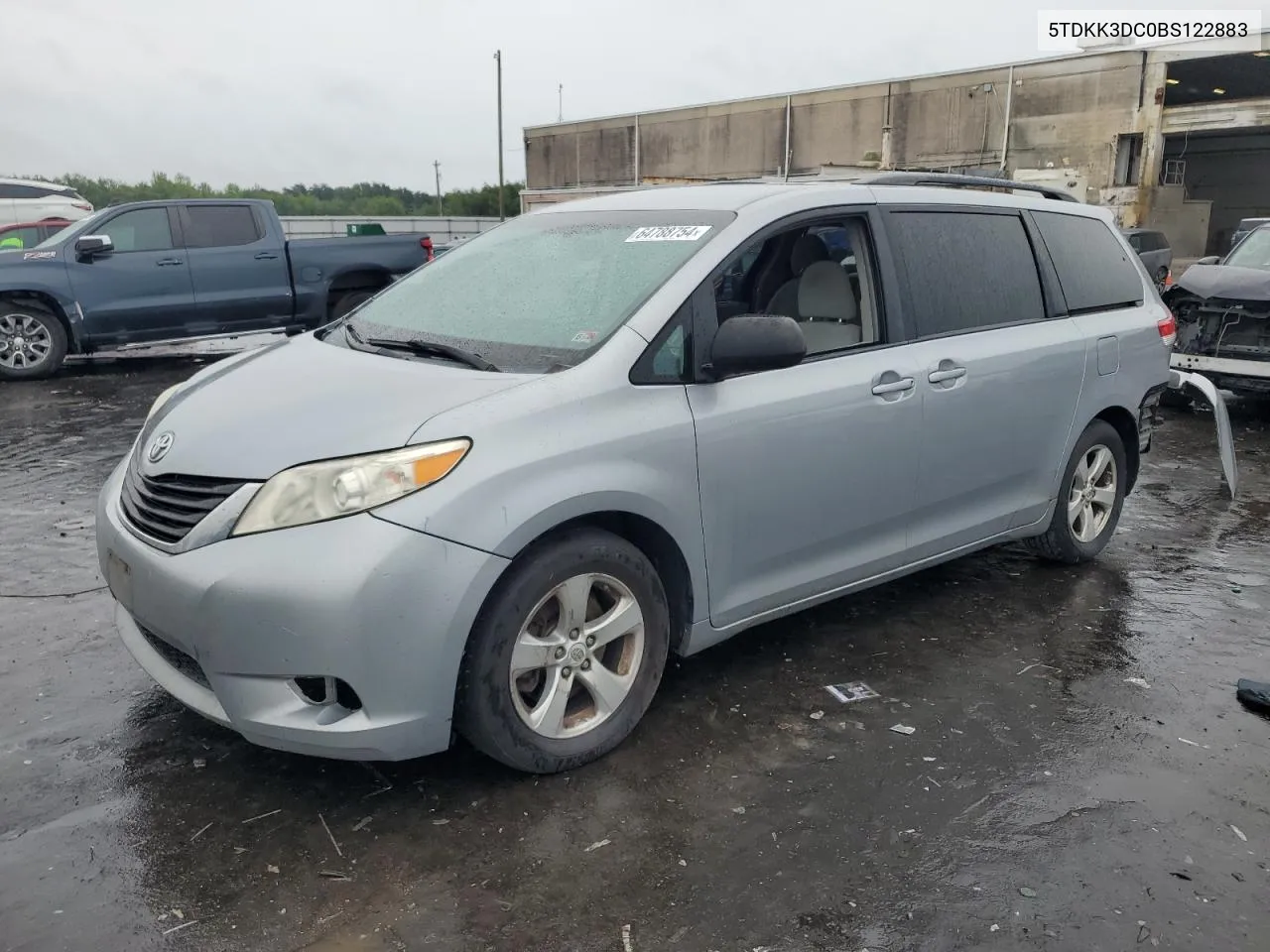 2011 Toyota Sienna Le VIN: 5TDKK3DC0BS122883 Lot: 64788754