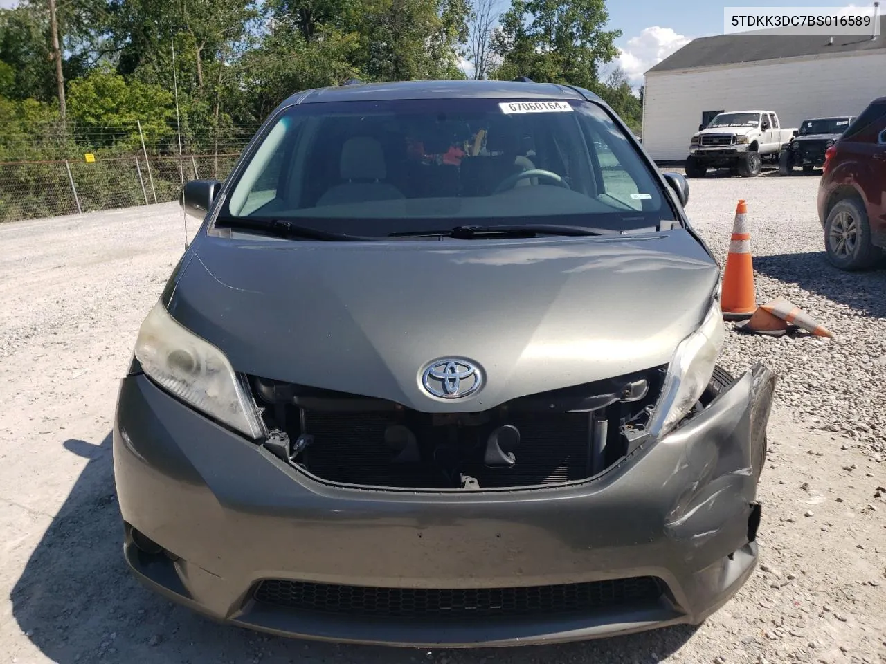 2011 Toyota Sienna Le VIN: 5TDKK3DC7BS016589 Lot: 67060164