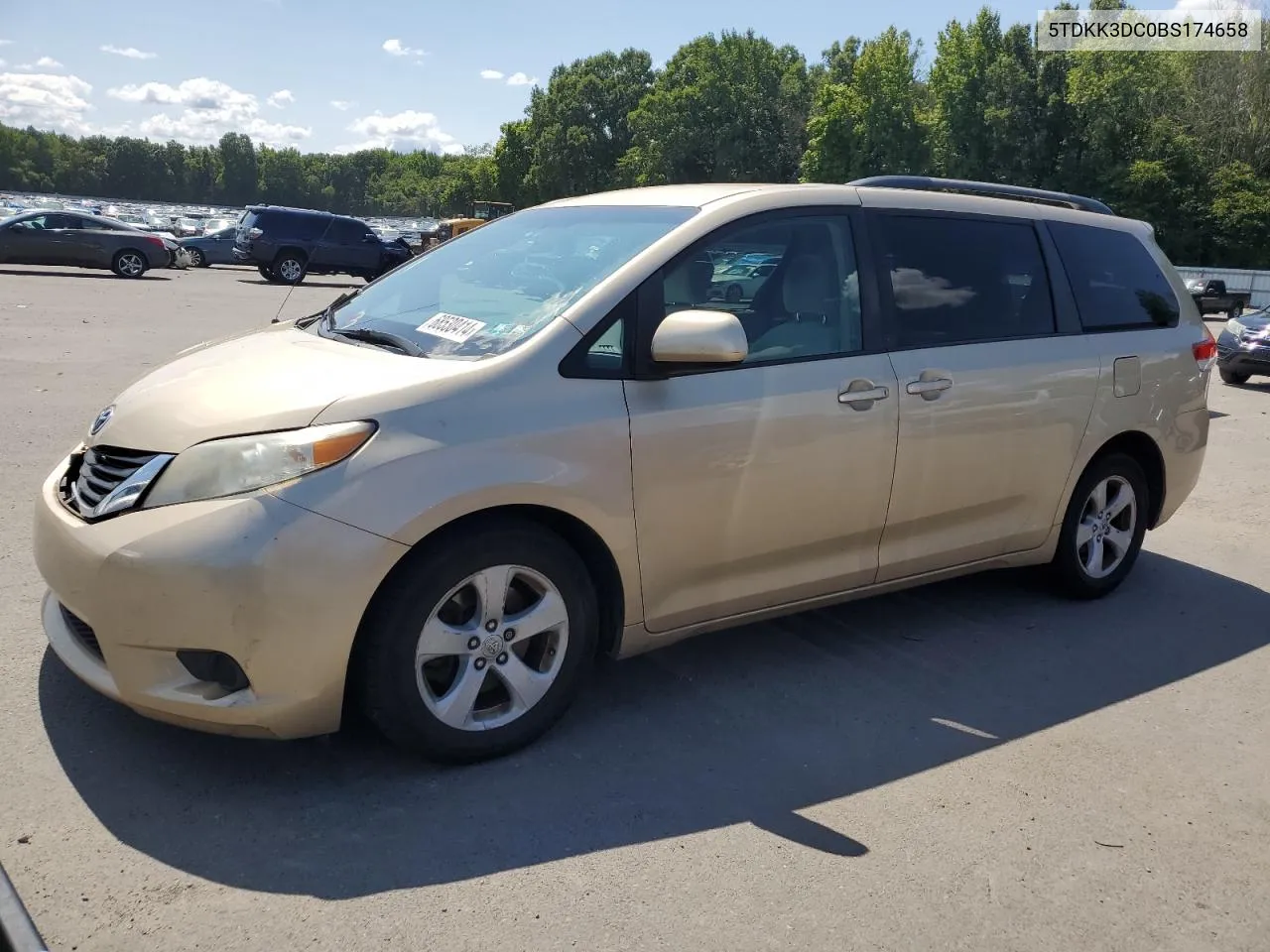 2011 Toyota Sienna Le VIN: 5TDKK3DC0BS174658 Lot: 68530414