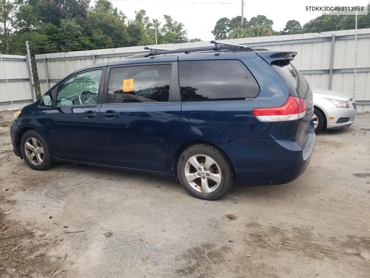 2011 Toyota Sienna Le VIN: 5TDKK3DC4BS113958 Lot: 68915104