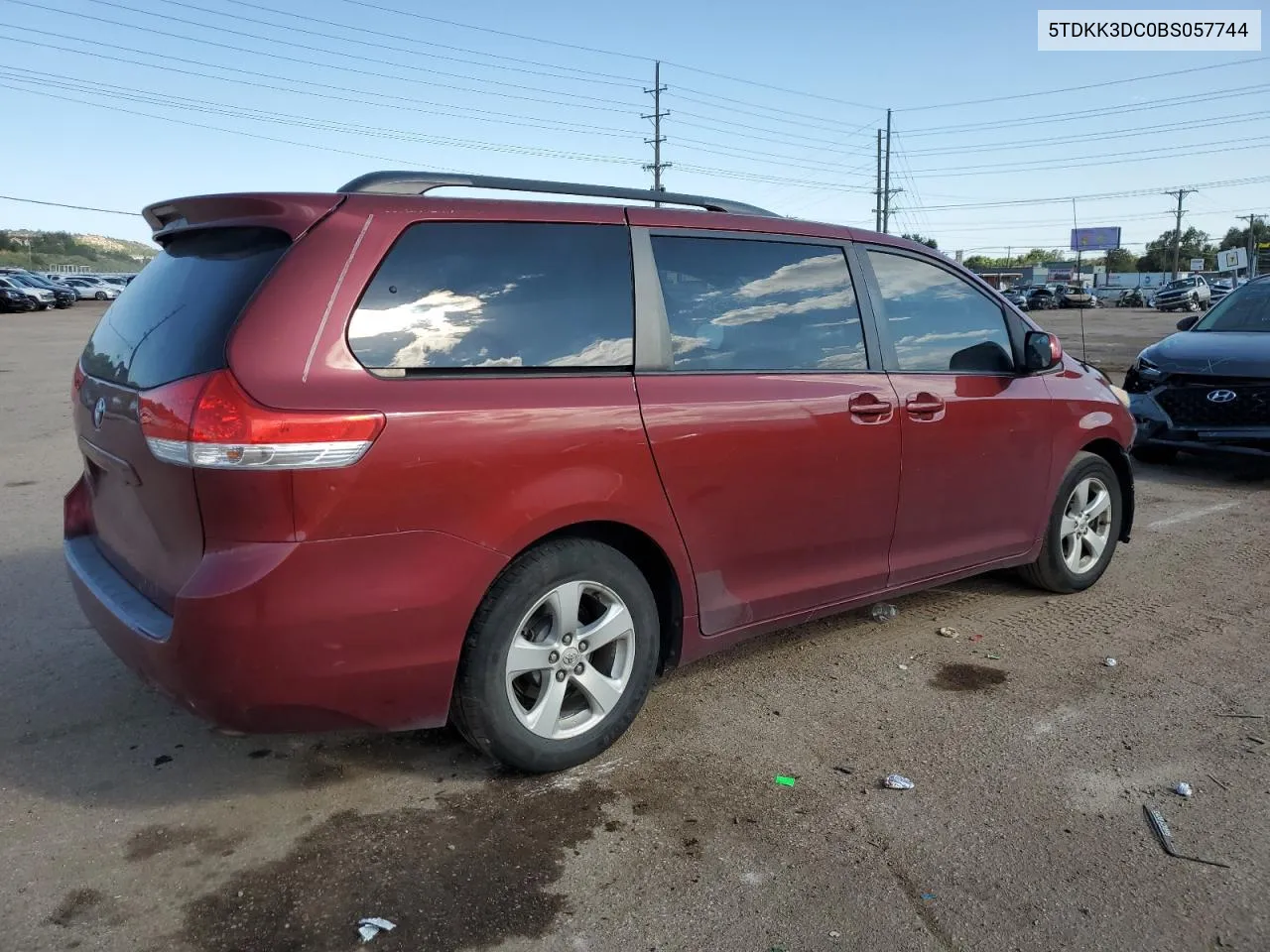 2011 Toyota Sienna Le VIN: 5TDKK3DC0BS057744 Lot: 69695174