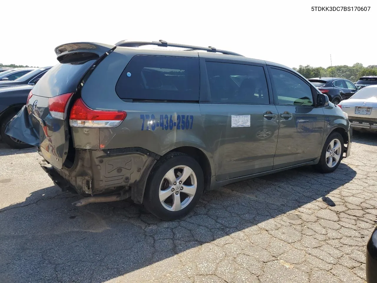 2011 Toyota Sienna Le VIN: 5TDKK3DC7BS170607 Lot: 69868974