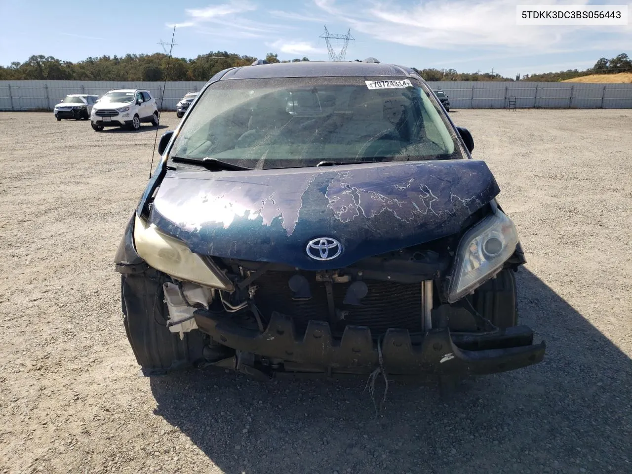 2011 Toyota Sienna Le VIN: 5TDKK3DC3BS056443 Lot: 70724314