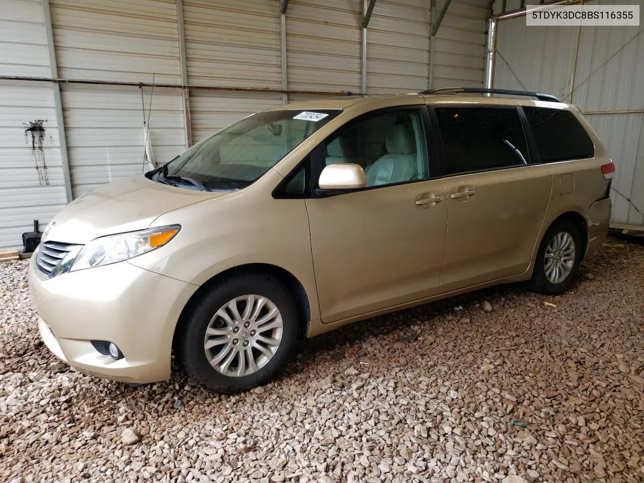 2011 Toyota Sienna Xle VIN: 5TDYK3DC8BS116355 Lot: 72024294