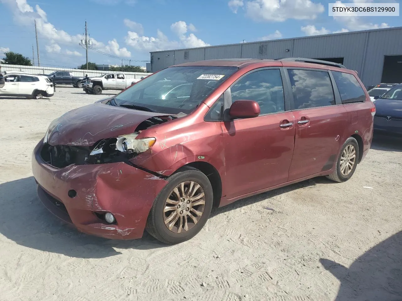 2011 Toyota Sienna Xle VIN: 5TDYK3DC6BS129900 Lot: 72282754