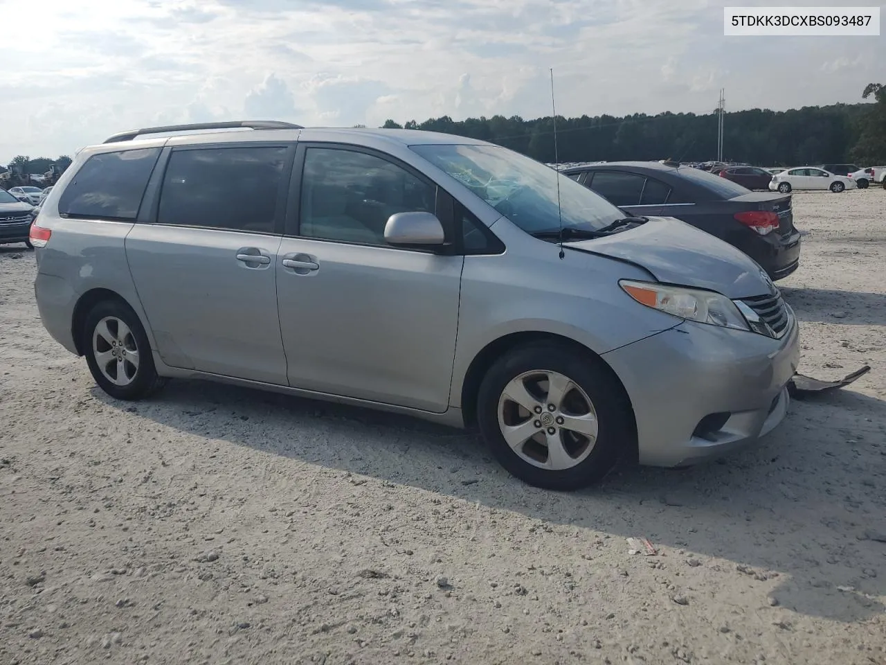 2011 Toyota Sienna Le VIN: 5TDKK3DCXBS093487 Lot: 72432254