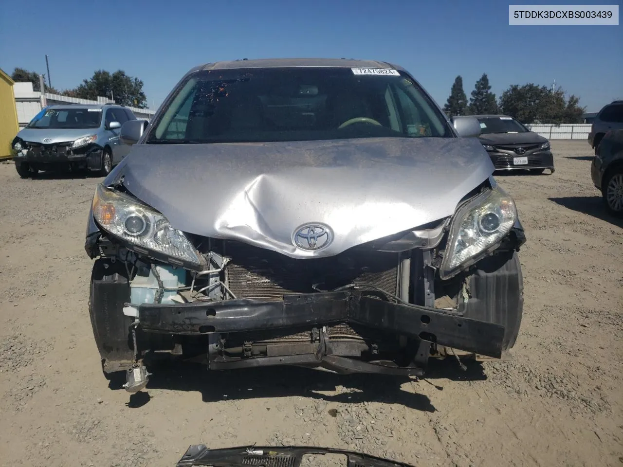 2011 Toyota Sienna Xle VIN: 5TDDK3DCXBS003439 Lot: 72475824