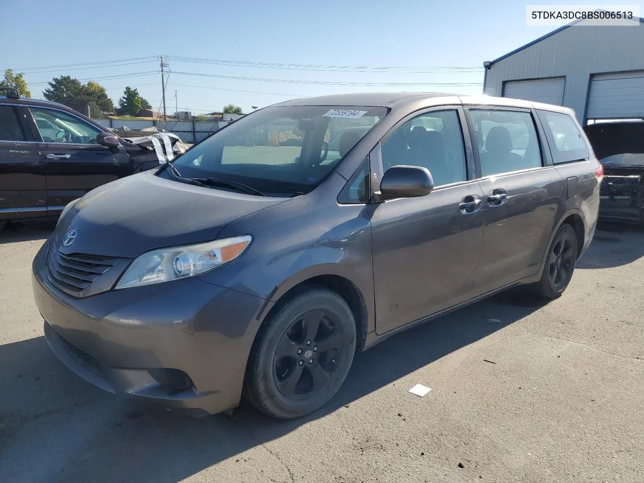 2011 Toyota Sienna Base VIN: 5TDKA3DC8BS006513 Lot: 72559194