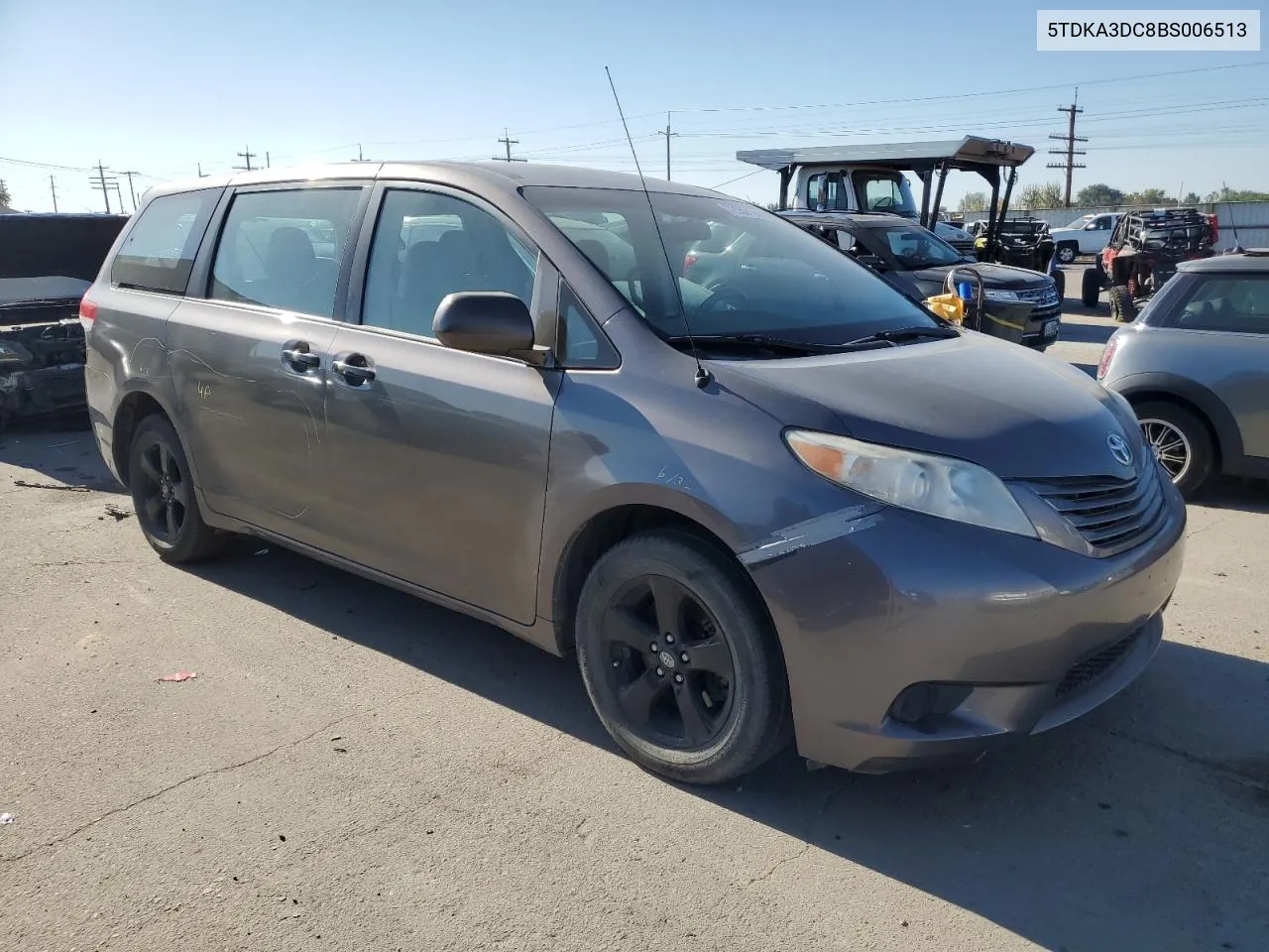 2011 Toyota Sienna Base VIN: 5TDKA3DC8BS006513 Lot: 72559194