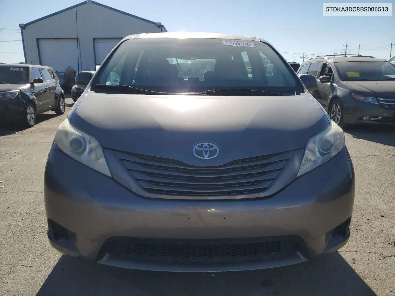 2011 Toyota Sienna Base VIN: 5TDKA3DC8BS006513 Lot: 72559194