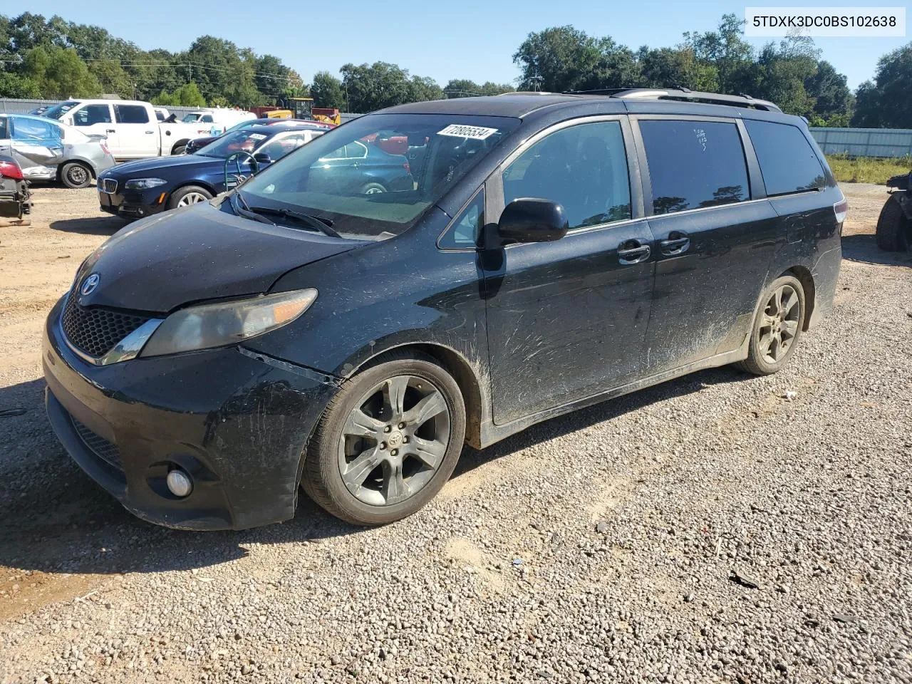 2011 Toyota Sienna Sport VIN: 5TDXK3DC0BS102638 Lot: 72805534