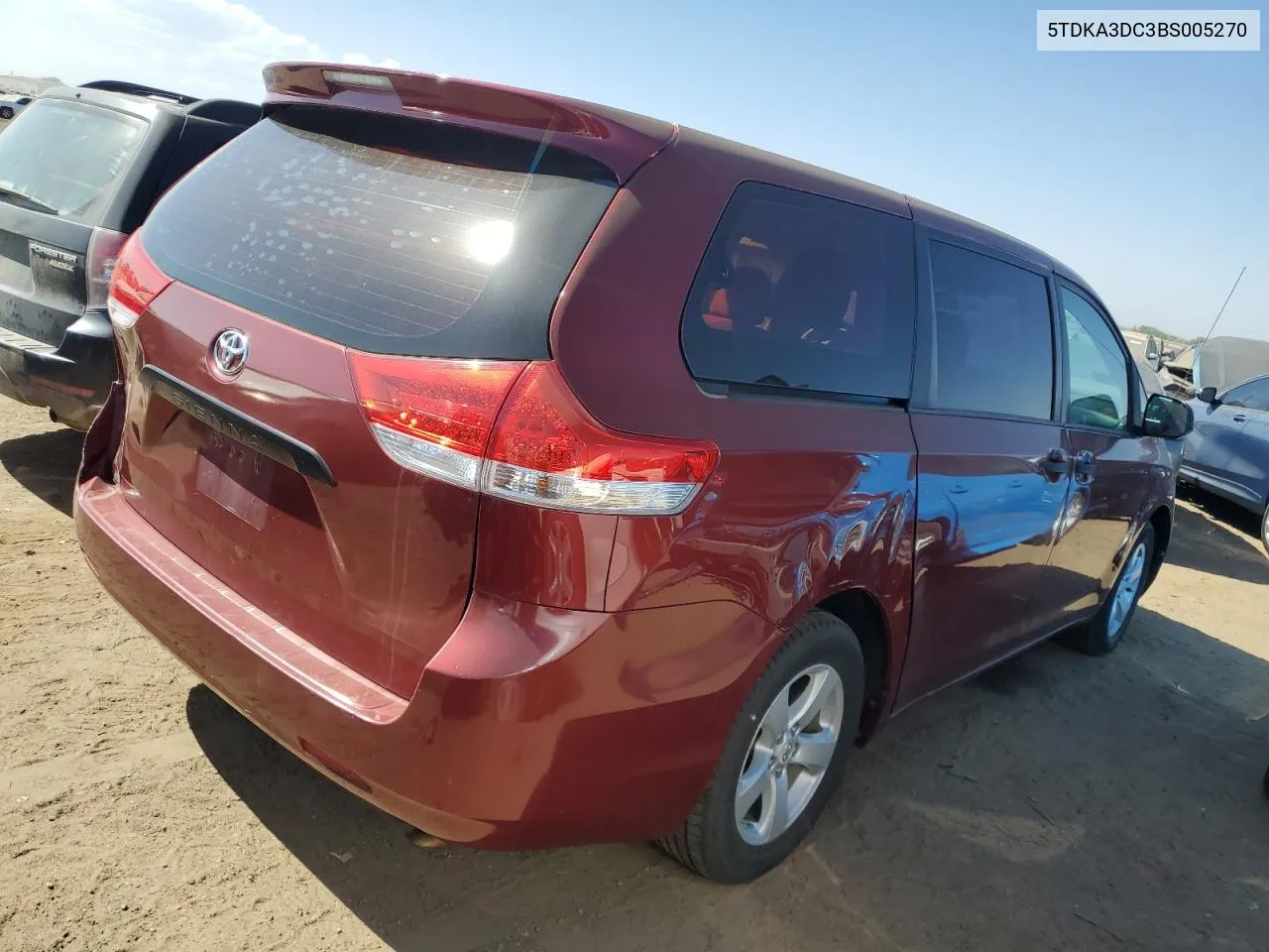 2011 Toyota Sienna Base VIN: 5TDKA3DC3BS005270 Lot: 73313554