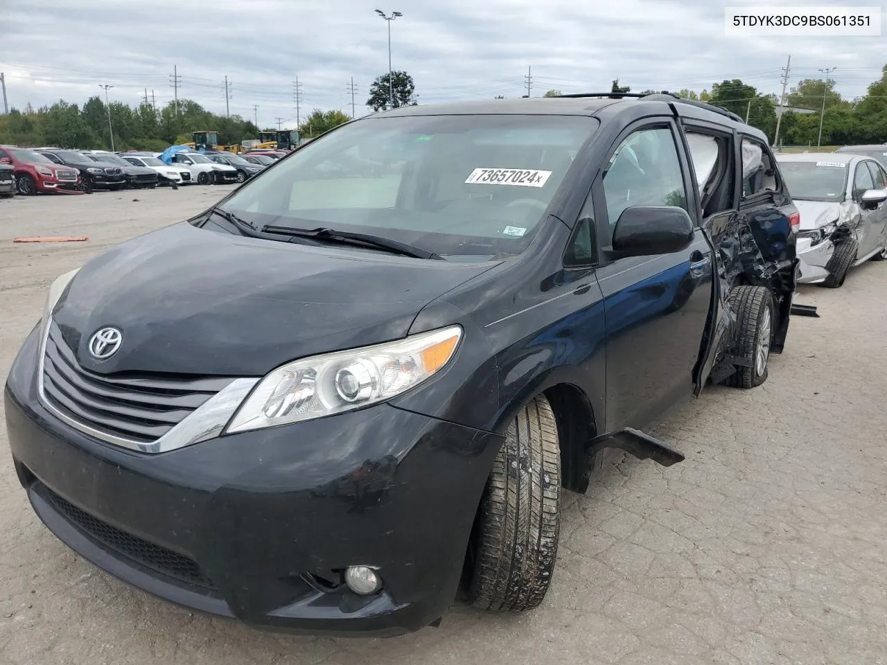 2011 Toyota Sienna Xle VIN: 5TDYK3DC9BS061351 Lot: 73657024