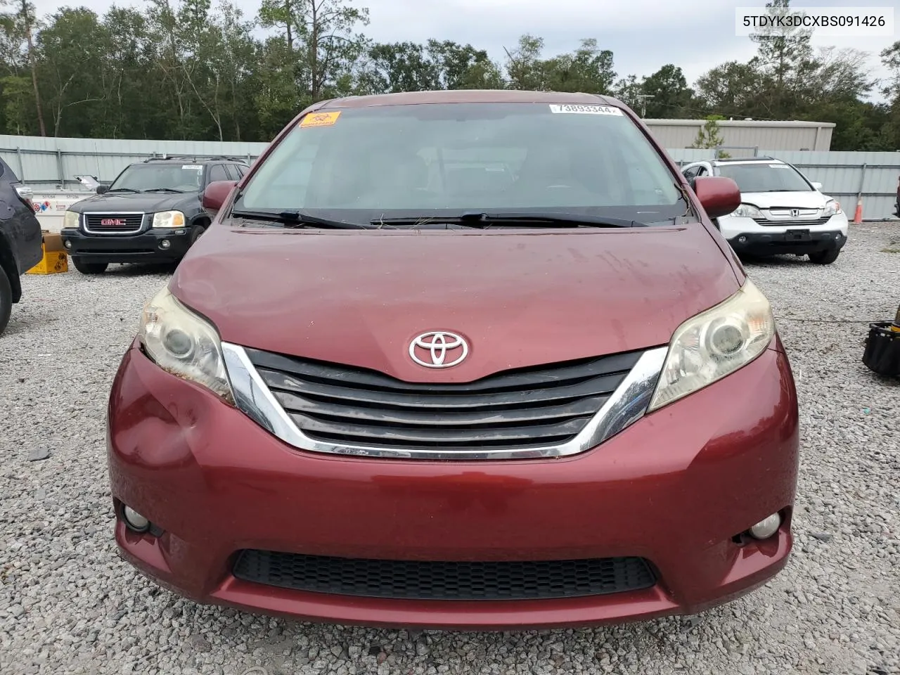 2011 Toyota Sienna Xle VIN: 5TDYK3DCXBS091426 Lot: 73893344