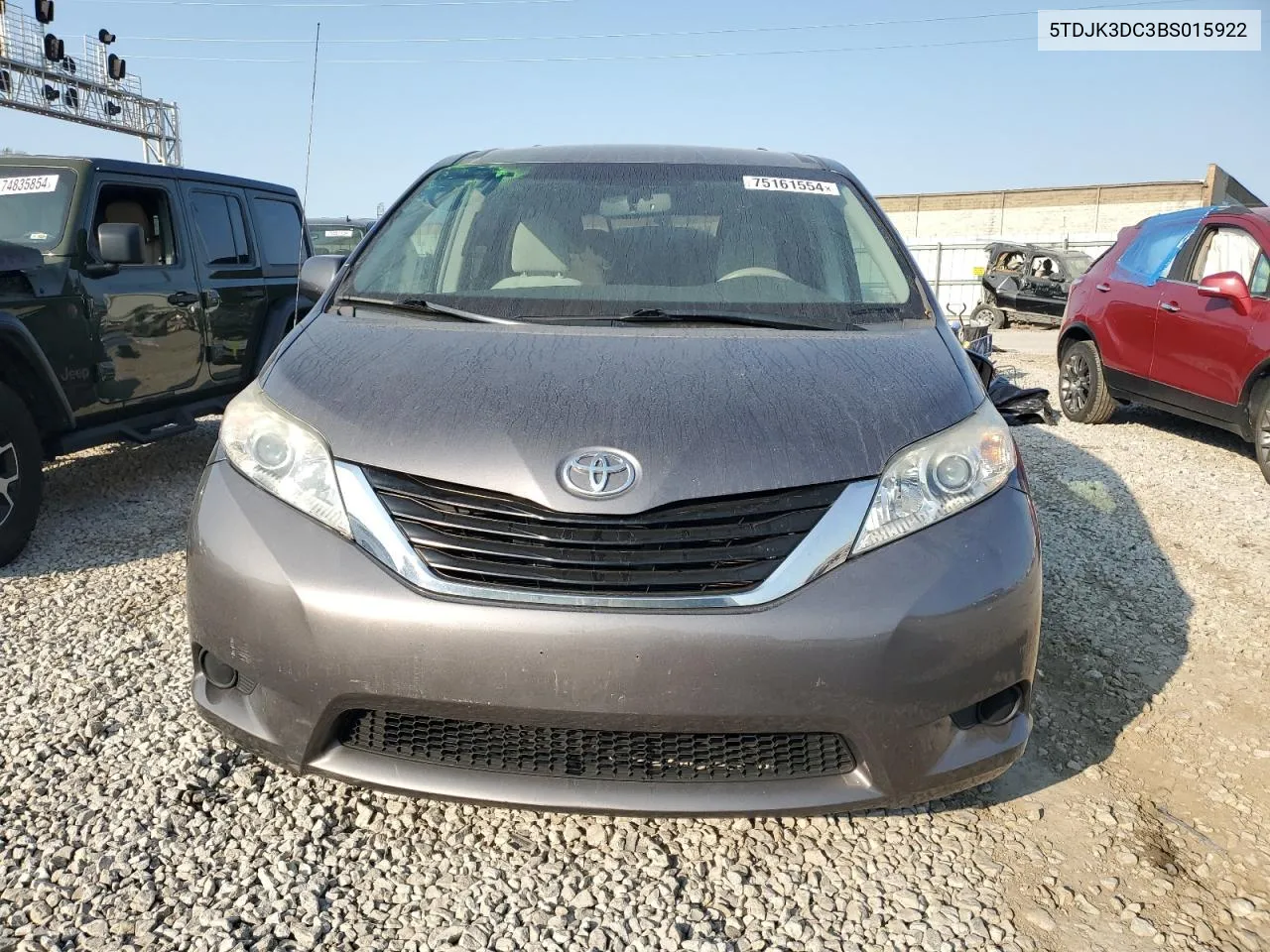 2011 Toyota Sienna Le VIN: 5TDJK3DC3BS015922 Lot: 75161554