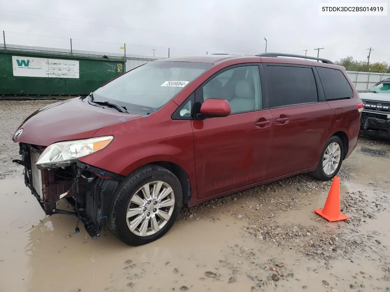 2011 Toyota Sienna Xle VIN: 5TDDK3DC2BS014919 Lot: 75559064