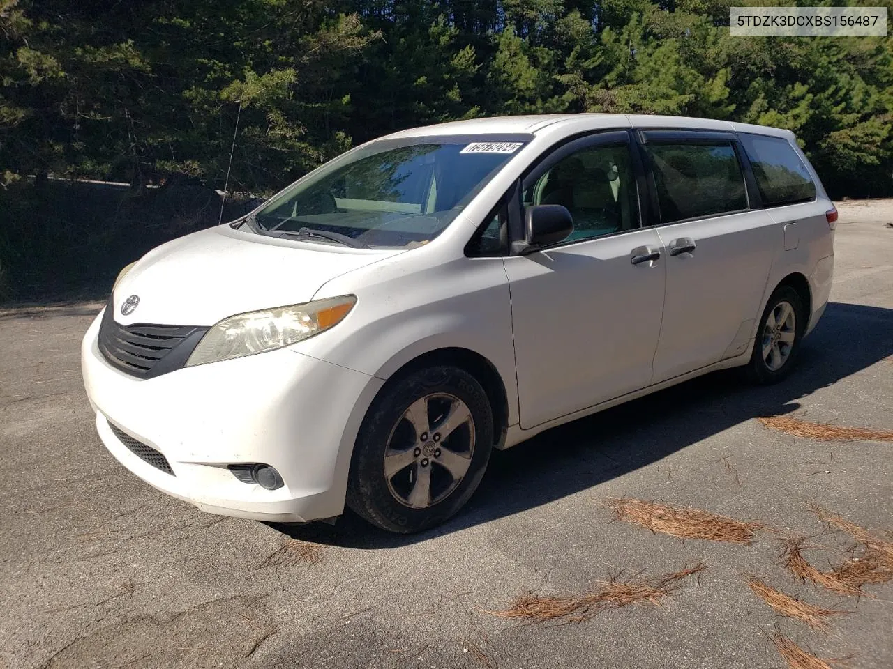 2011 Toyota Sienna VIN: 5TDZK3DCXBS156487 Lot: 75679284