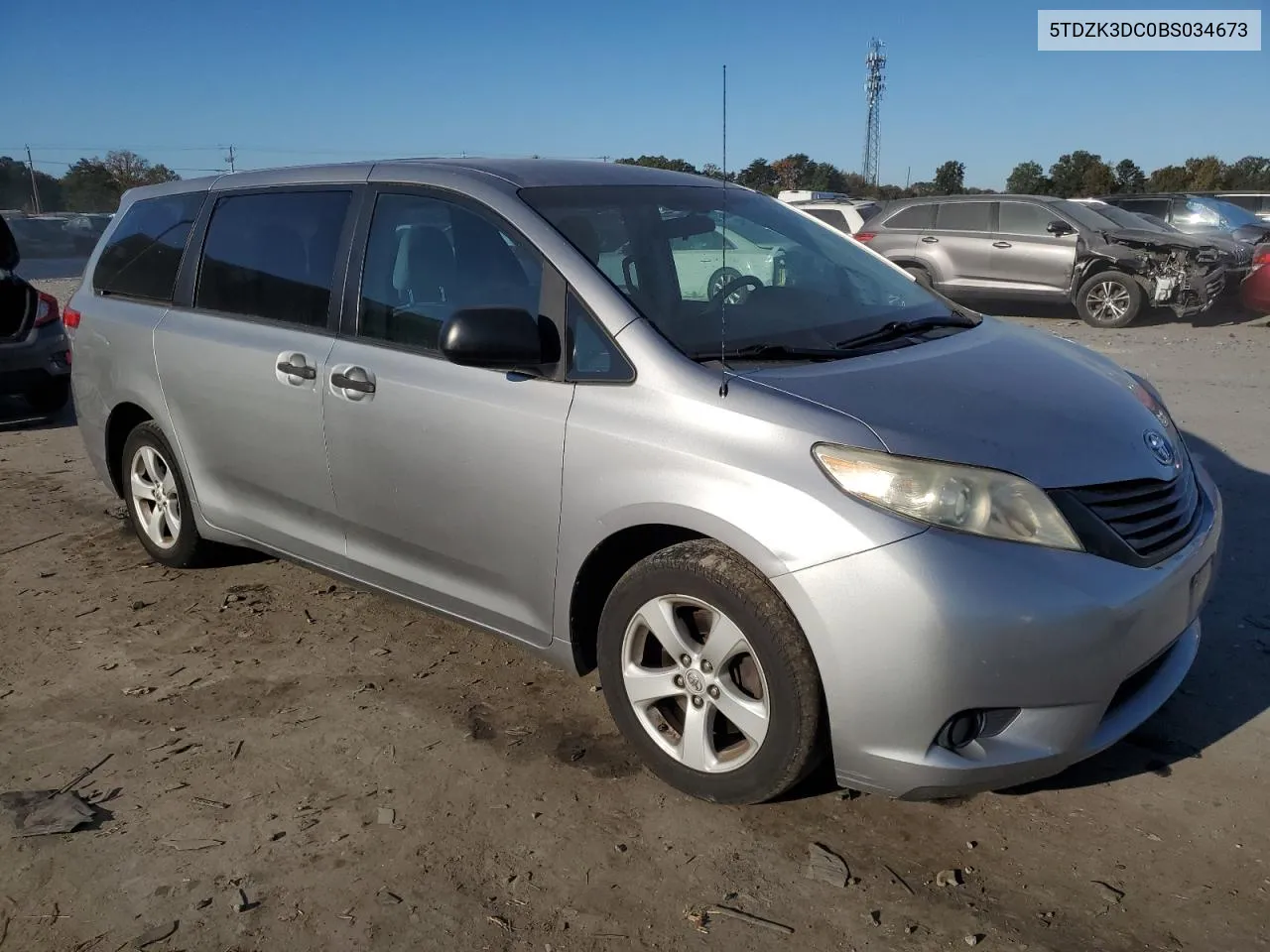 2011 Toyota Sienna VIN: 5TDZK3DC0BS034673 Lot: 77026864