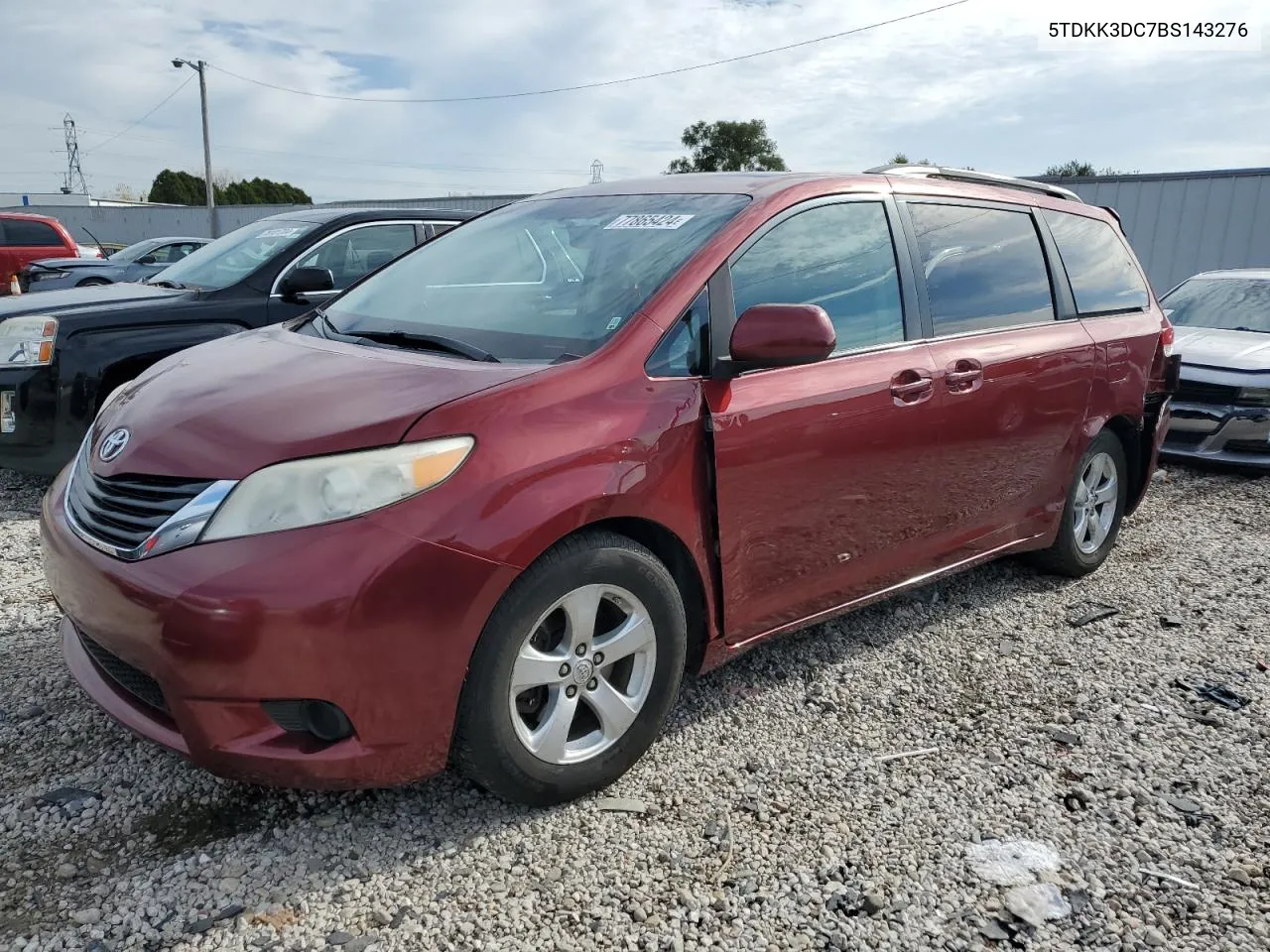 2011 Toyota Sienna Le VIN: 5TDKK3DC7BS143276 Lot: 77865424