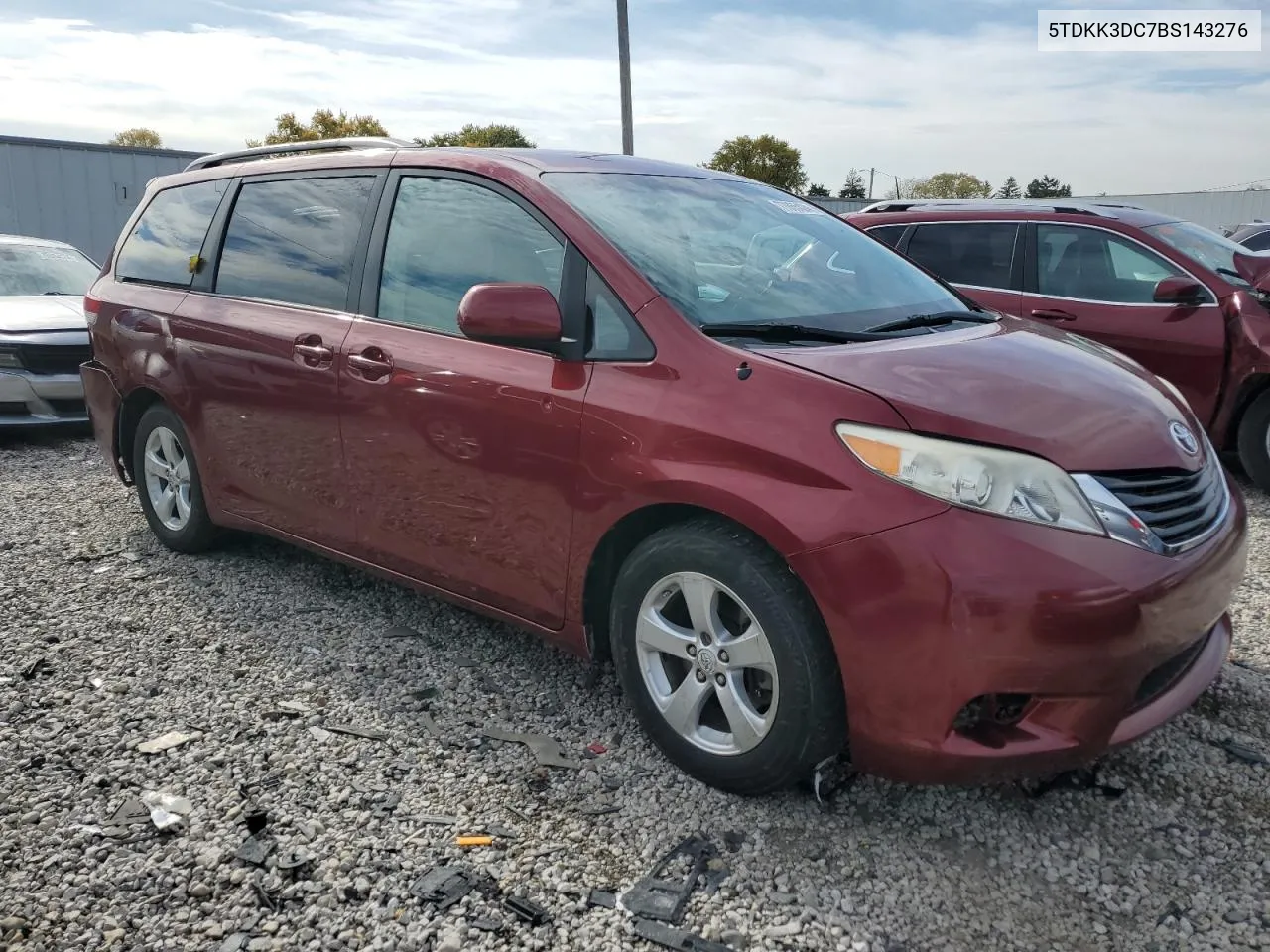 2011 Toyota Sienna Le VIN: 5TDKK3DC7BS143276 Lot: 77865424