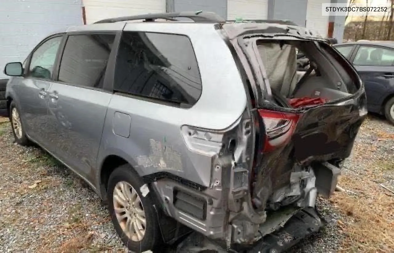 2011 Toyota Sienna Xle VIN: 5TDYK3DC7BS072252 Lot: 78184504