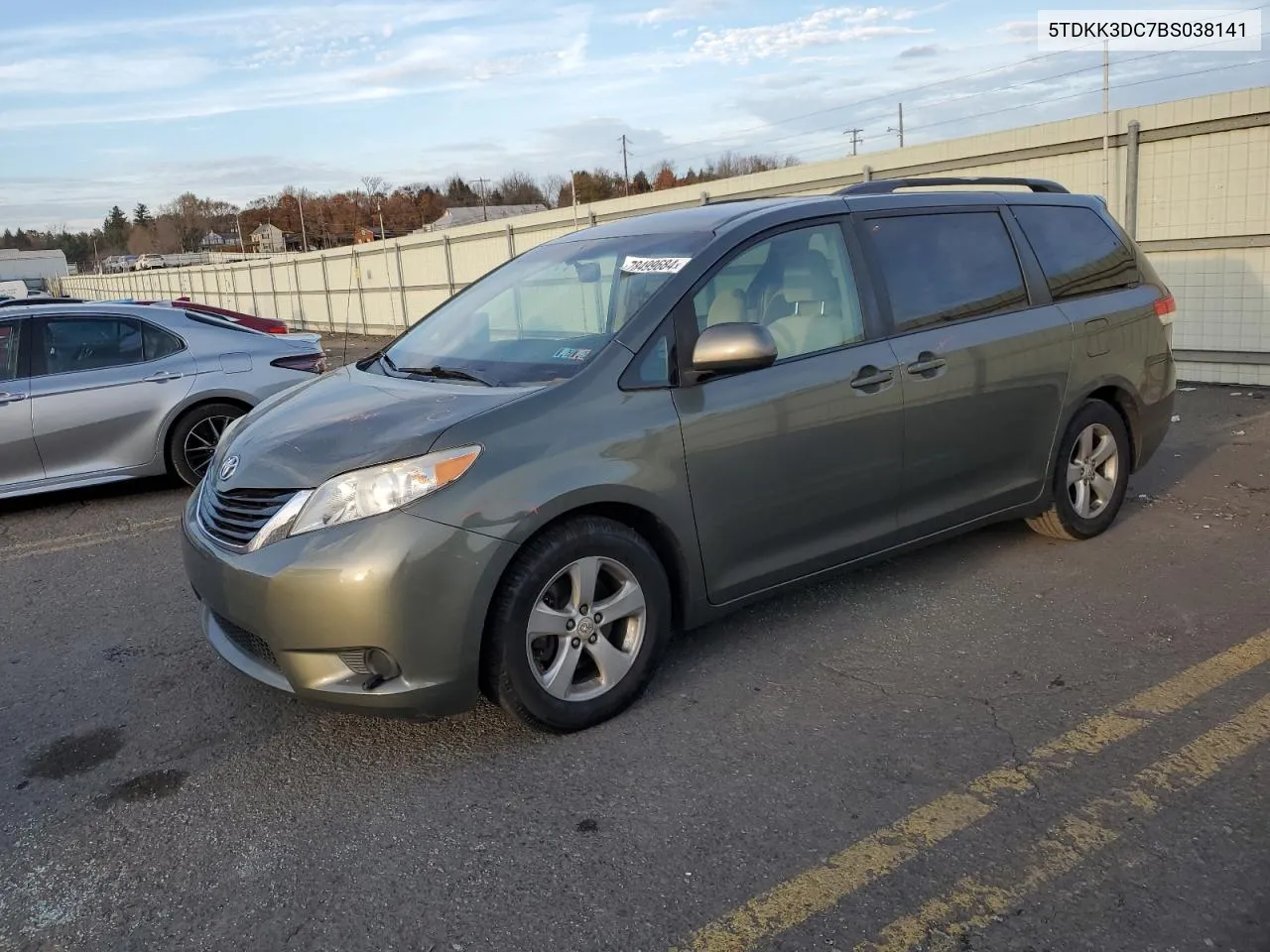 2011 Toyota Sienna Le VIN: 5TDKK3DC7BS038141 Lot: 78499684