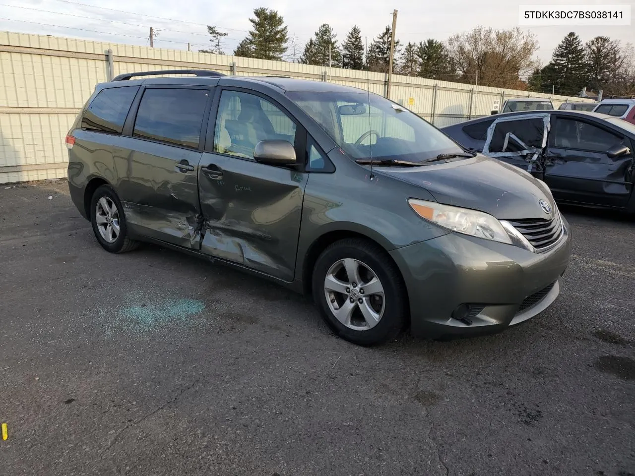 2011 Toyota Sienna Le VIN: 5TDKK3DC7BS038141 Lot: 78499684